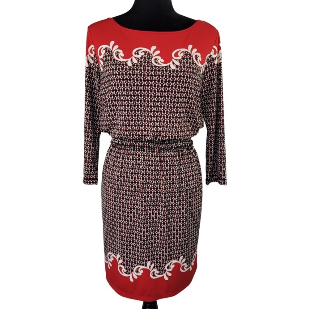 Max Studio Woman’s Red Black white Midi dress size S